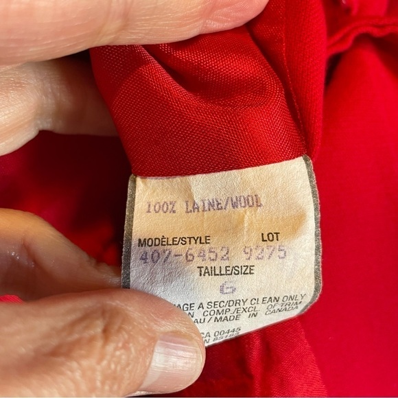 Vintage Louben Two Piece Wool Suit Red Size 6 - Picture 9 of 10